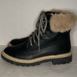 Steve Madden Black and Tan Winter Boots